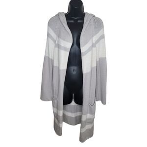 Loft Outlet striped hooded open cardigan sweater size Medium